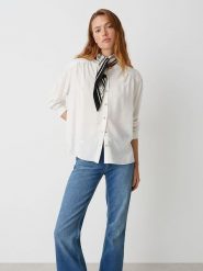 OPUS Bluzka w kolorze białym rozmiar: 42. Białe bluzki damskie Opus, bez wzorów, bez kołnierzyka, bez ramiączek. Za 143.99 zł.