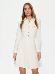 Guess Sukienka codzienna W5RK93 KCBO2 Écru Regular Fit. Sukienki damskie Guess, z aplikacjami, z syntetyku, bez ramiączek. Za 489.99 zł.
