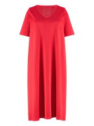 SAMOON Sukienka w kolorze czerwonym rozmiar: 46. Czerwone sukienki damskie Samoon, bez wzorów, z bawełny, bez ramiączek. Za 96.14 zł.