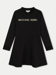 MICHAEL KORS KIDS Sukienka codzienna R30166 D Czarny Regular Fit. Czarne sukienki dziewczęce MICHAEL KORS KIDS, bez wzorów, z bawełny. Za 419.99 zł.