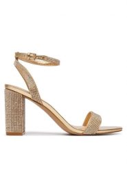 Aldo Sandały Rhiannon 13773243 Złoty. Żółte sandały damskie ALDO, bez wzorów, ze skóry, bez obcasa, na słupku, bez zapięcia. Za 379.99 zł.