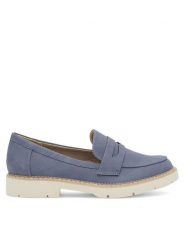 Clara Barson Mokasyny WS5885-01A Niebieski. Niebieskie mokasyny damskie Clara Barson, ze skóry, bez obcasa. Za 77.99 zł.