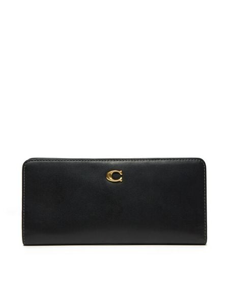 Coach Portfel CZ096 Czarny. Czarne portfele damskie Coach, bez wzorów, ze skóry. Za 659.99 zł.