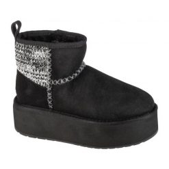 Buty Emu Australia Stinger Knit Flatform W13143-BLAK czarne. Czarne śniegowce damskie z gumy. Za 797.63 zł.
