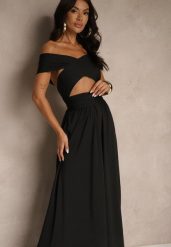 Czarna Sukienka Koktajlowa Multiway z Wiskozą Wiązana na Szyi Lilovea. Czarne sukienki damskie Renee, bez wzorów, z wiskozy, eleganckie, bez ramiączek. W wyprzedaży za 159.99 zł.