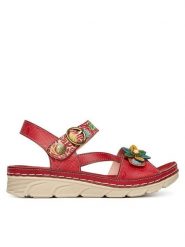 Laura Vita Sandały Dorry 21 Czerwony. Czerwone sandały damskie LAURA VITA, bez wzorów, ze skóry, bez obcasa, na płaskiej podeszwie, bez zapięcia. Za 389.99 zł.