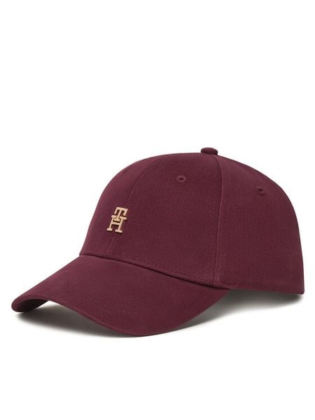 Tommy Hilfiger Czapka z daszkiem Th Elevated Chic Cap AW0AW17631 Bordowy. Czerwone czapki z daszkiem damskie Tommy Hilfiger, bez wzorów, z bawełny. Za 209.99 zł.