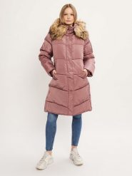 Bébé Płaszcz zimowy w kolorze jasnoróżowym rozmiar: S. Różowe płaszcze damskie bebe, na zimę, s, bez wzorów, z puchu, bez kaptura. Za 213.18 zł.