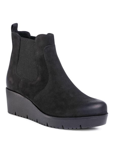 Lasocki Botki BALEA-07 Czarny. Czarne botki damskie Lasocki, z nubiku, bez obcasa, na koturnie, bez zapięcia. Za 111.99 zł.