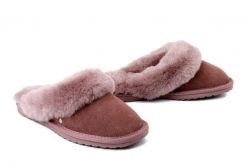 EMU AUSTRALIA W10015 Jolie mocha, kapcie damskie. Brązowe kapcie damskie EMU Australia, ze skóry. Za 349.90 zł.