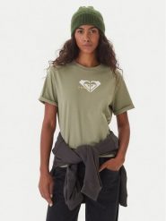 Roxy T-Shirt Oceanregular ERJZT06078 Zielony Regular Fit. Zielone t-shirty damskie Roxy, m, bez wzorów, z bawełny, bez kołnierzyka. Za 89.99 zł.