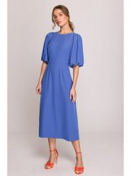 Stylove Sukienka w kolorze niebieskim rozmiar: XL. Niebieskie sukienki damskie Stylove, bez wzorów, bez ramiączek. Za 265.39 zł.