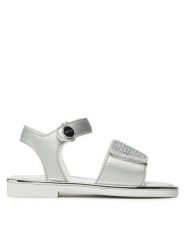 Liu Jo Sandały Mini Sally 521 4A3003 EX029 Srebrny. Szare sandały dziewczęce Liu Jo, ze skóry, bez obcasa, bez zapięcia. Za 299.99 zł.