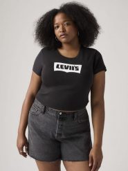 Levi's Koszulka w kolorze czarnym rozmiar: L. Czarne bluzki damskie Levi's, l, bez wzorów, z bawełny, bez kołnierzyka, bez ramiączek. Za 79.77 zł.