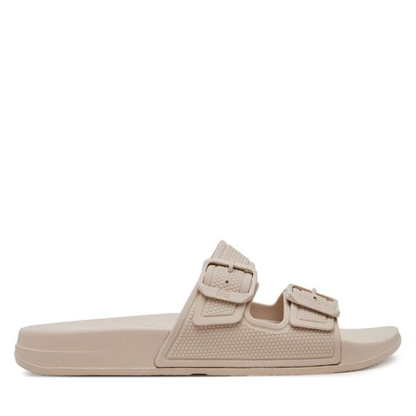 Klapki FitFlop. Brązowe klapki damskie FitFlop, bez wzorów, bez obcasa, bez zapięcia. Za 119.99 zł.