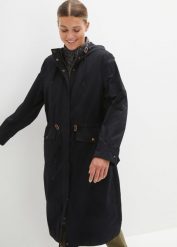 Parka przejściowa z wyjmowaną kamizelką pikowaną. Czarne kamizelki damskie bonprix, bez wzorów, bez kaptura. Za 379.99 zł.