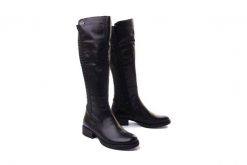 RIEKER Z9591-00 black, kozaki damskie. Czarne kozaki damskie Rieker, na zimę, z tkaniny, bez obcasa, bez zapięcia. Za 529.90 zł.