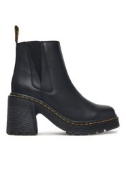 Dr. Martens Botki Spence Leather Flared Heel DM26440001 Czarny. Czarne botki damskie Dr Martens, ze skóry, bez obcasa, na słupku, bez zapięcia. Za 989.99 zł.