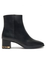 MICHAEL Michael Kors Botki June 40F4JUME5L Czarny. Czarne botki damskie MICHAEL Michael Kors, ze skóry, bez obcasa, na słupku, bez zapięcia. Za 1,019.00 zł.