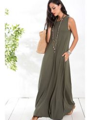 Milan Kiss Sukienka w kolorze khaki rozmiar: XL. Brązowe sukienki damskie Milan Kiss, bez wzorów, bez ramiączek. Za 170.45 zł.