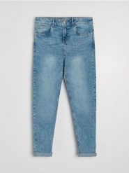 Bawełniane jeansy boyfriend - niebieski. Niebieskie jeansy damskie Sinsay. Za 69.99 zł.