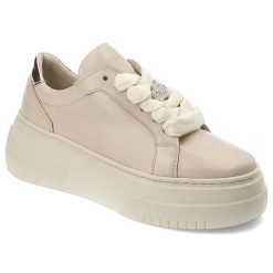 Beżowe Sneakersy Chebello Modne Buty Damskie. Brązowe obuwie sportowe damskie CheBello, na wiosnę, z jeansu, bez zapięcia. Za 539.00 zł.