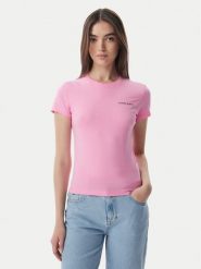 Tommy Jeans T-Shirt Ess Logo DW0DW23479 Różowy jasny Slim Fit. Czerwone t-shirty damskie Tommy Jeans, xs, bez wzorów, z jeansu, bez kołnierzyka. Za 129.99 zł.