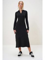 Trend Alacati Sukienka w kolorze czarnym rozmiar: L. Czarne sukienki damskie Trend Alacati, bez wzorów, prążkowane, bez ramiączek. Za 69.58 zł.