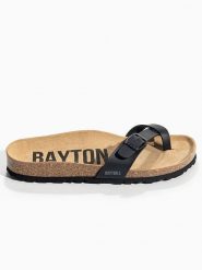 BAYTON Japonki "Junon" w kolorze czarnym rozmiar: 39. Czarne klapki damskie Bayton, bez wzorów, z otwartym noskiem, bez obcasa, bez zapięcia. Za 119.95 zł.