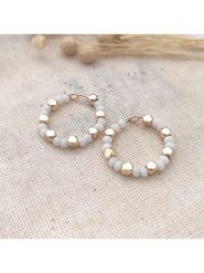 Atelier MIU Pozłacane kolczyki-kreole z ceytem rozmiar: onesize. Żółte kolczyki damskie atelier MIU, pozłacane. Za 61.31 zł.