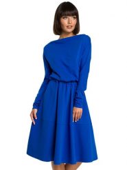 Be Wear Sukienka w kolorze niebieskim rozmiar: XXL. Niebieskie sukienki damskie Be Wear, bez wzorów, bez ramiączek. Za 206.42 zł.