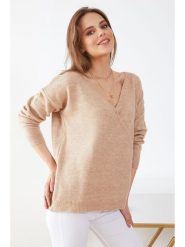 Milan Kiss Sweter w kolorze beżowym rozmiar: L. Brązowe swetry klasyczne damskie Milan Kiss, l, z wełny, bez kołnierzyka. Za 106.13 zł.
