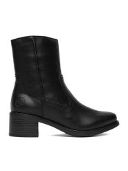 Rieker Botki CEO-74170-00 Czarny. Czarne botki damskie Rieker, ze skóry, bez obcasa, na słupku, bez zapięcia. Za 379.99 zł.