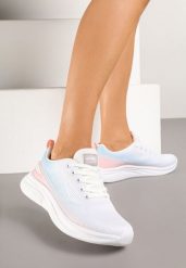 Biało-Niebieskie Buty Sportowe Sneakersy Siateczkowe na Podeszwie z Pianki Rellica. Białe obuwie sportowe damskie Renee, na fitness i siłownię. Za 99.99 zł.