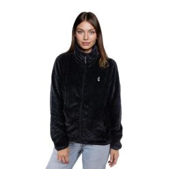 Bluza polarowa damska AULP VIRLO Ciepła Rozpinana z kołnierzem. Czarne bluzy damskie Aulp, xl, bez wzorów, z materiału, bez kaptura. Za 179.99 zł.