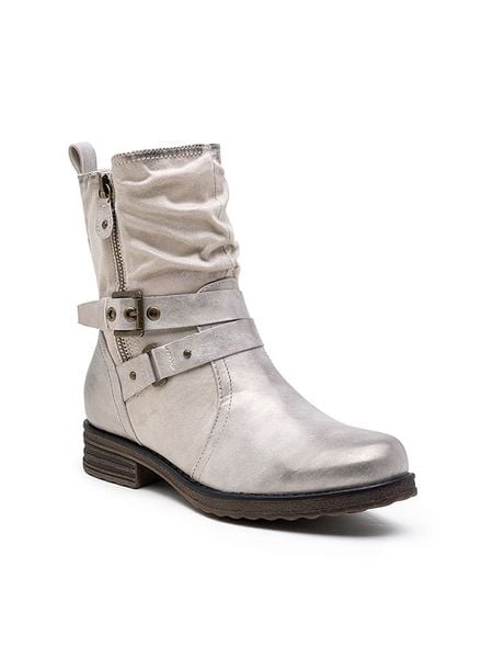 Foreverfolie Botki w kolorze srebrnym rozmiar: 37. Szare botki damskie Foreverfolie, bez obcasa, bez zapięcia. Za 104.89 zł.