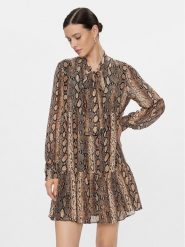 MICHAEL Michael Kors Sukienka koszulowa MH381VIBAY Brązowy Regular Fit. Brązowe sukienki damskie MICHAEL Michael Kors, bez wzorów, z syntetyku, bez ramiączek. Za 579.99 zł.