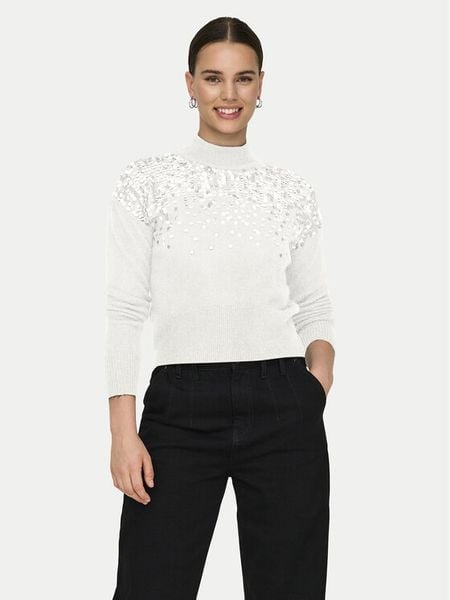 ONLY Sweter Alba 15332081 Biały Regular Fit. Białe swetry klasyczne damskie Only, xs, z syntetyku, bez kołnierzyka. Za 99.99 zł.