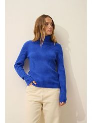 Just Cashmere Kaszmirowy golf "Miraya" w kolorze niebieskim rozmiar: XXL. Niebieskie golfy damskie Just Cashmere, xxl, bez wzorów, z kaszmiru, bez ramiączek. Za 228.38 zł.