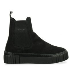 Sztyblety Gant. Czarne botki damskie Gant, bez obcasa, na płaskiej podeszwie, bez zapięcia. Za 539.99 zł.