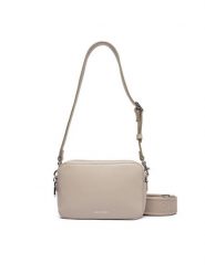 Calvin Klein Torebka Webbing Double Strap Camera Bag LV04F3165G Beżowy. Brązowe listonoszki damskie Calvin Klein, bez wzorów, ze skóry, bez dodatków. Za 299.99 zł.