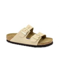 Klapki damskie Birkenstock Arizona. Brązowe klapki damskie Birkenstock, bez wzorów, z materiału, bez obcasa, bez zapięcia. Za 883.00 zł.