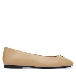 Baleriny Tommy Hilfiger. Brązowe balerinki damskie Tommy Hilfiger, bez wzorów. Za 409.99 zł.