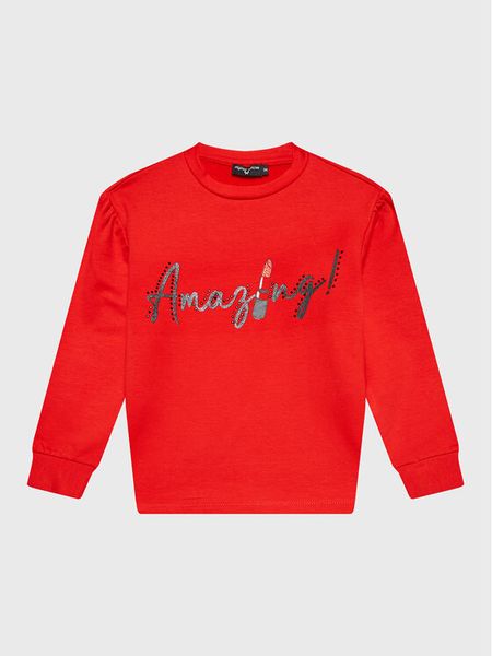 Original Marines Bluza DCA3719F Czerwony Regular Fit. Czerwone bluzy dziewczęce Original Marines, bez wzorów, z bawełny, bez ramiączek, bez kaptura. Za 139.00 zł.