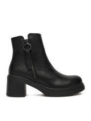 Clara Barson Botki CEO-WS6570-07 Czarny. Czarne botki damskie Clara Barson, z materiału, bez obcasa, na słupku, bez zapięcia. Za 159.99 zł.