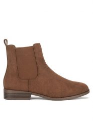 Clara Barson Botki JD23-1222-03 Brązowy. Brązowe botki damskie Clara Barson, z materiału, bez obcasa, na płaskiej podeszwie, bez zapięcia. Za 119.99 zł.