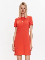 Lacoste Sukienka codzienna EF5473 Czerwony Slim Fit. Czerwone sukienki damskie Lacoste, bez wzorów, z bawełny, bez ramiączek. Za 369.99 zł.
