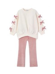 Mayoral Komplet bluza i legginsy 4725 Różowy Regular Fit. Czerwone bluzy dziewczęce Mayoral, bez wzorów, z syntetyku, bez ramiączek, bez kaptura. Za 169.99 zł.