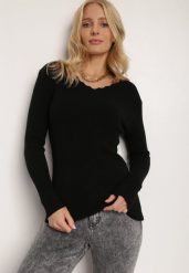 Czarny Sweter Peromela. Czarne swetry klasyczne damskie Renee, s, z bawełny, bez kołnierzyka. Za 19.99 zł.