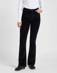 DAMSKIE SPODNIE MATERIAŁOWE LEE BREESE BOOT BLACK 112370934. Czarne spodnie materiałowe damskie Lee, bez wzorów, z jeansu. Za 219.99 zł.